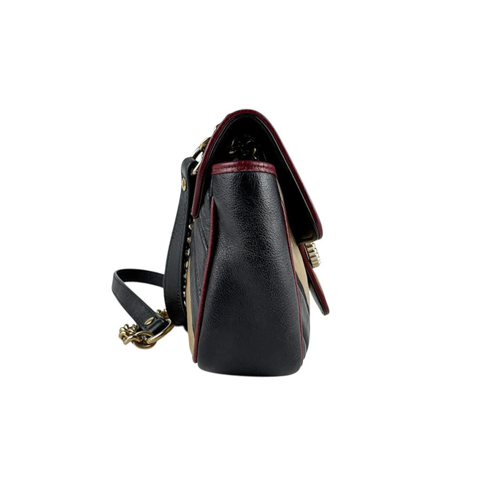 GUCCI Authentic Black Leather GG Marmont Shoulder Bag - Picture 2 of 5